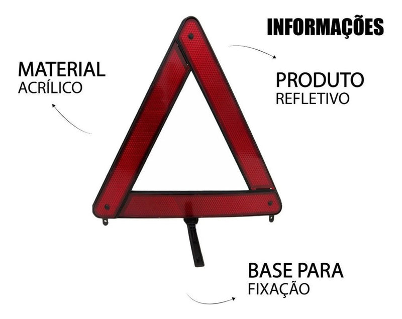 Triangulo Sinalização Segurança Atenção Carro Automotivo