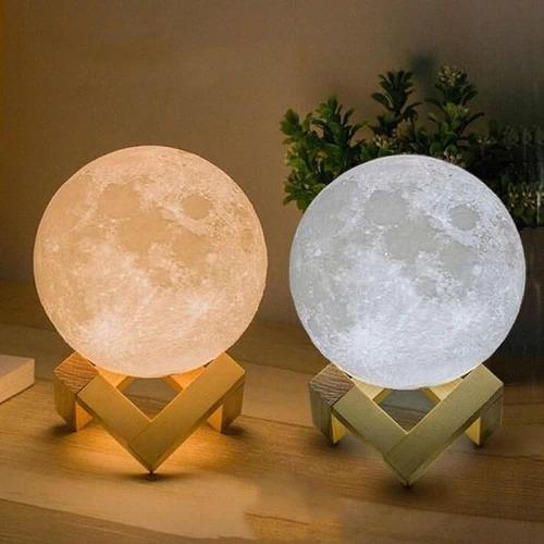 Luminaria Luna em Formato de Lua - Led 3D