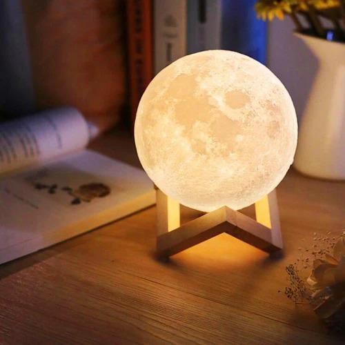 Luminaria Luna em Formato de Lua - Led 3D